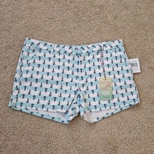 BeBop Size 11 Nautical Anchor Print Blue and White Stripe Women Shorts